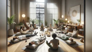 10 persone in una sessione di breathwork