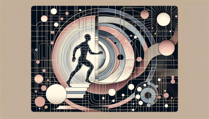 Figure humaine entourée de motifs colorés, reflétant la transformation interne par les psychédéliques.