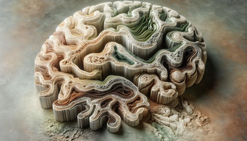 Illustrated brain showing altered activity under psilocybin effects