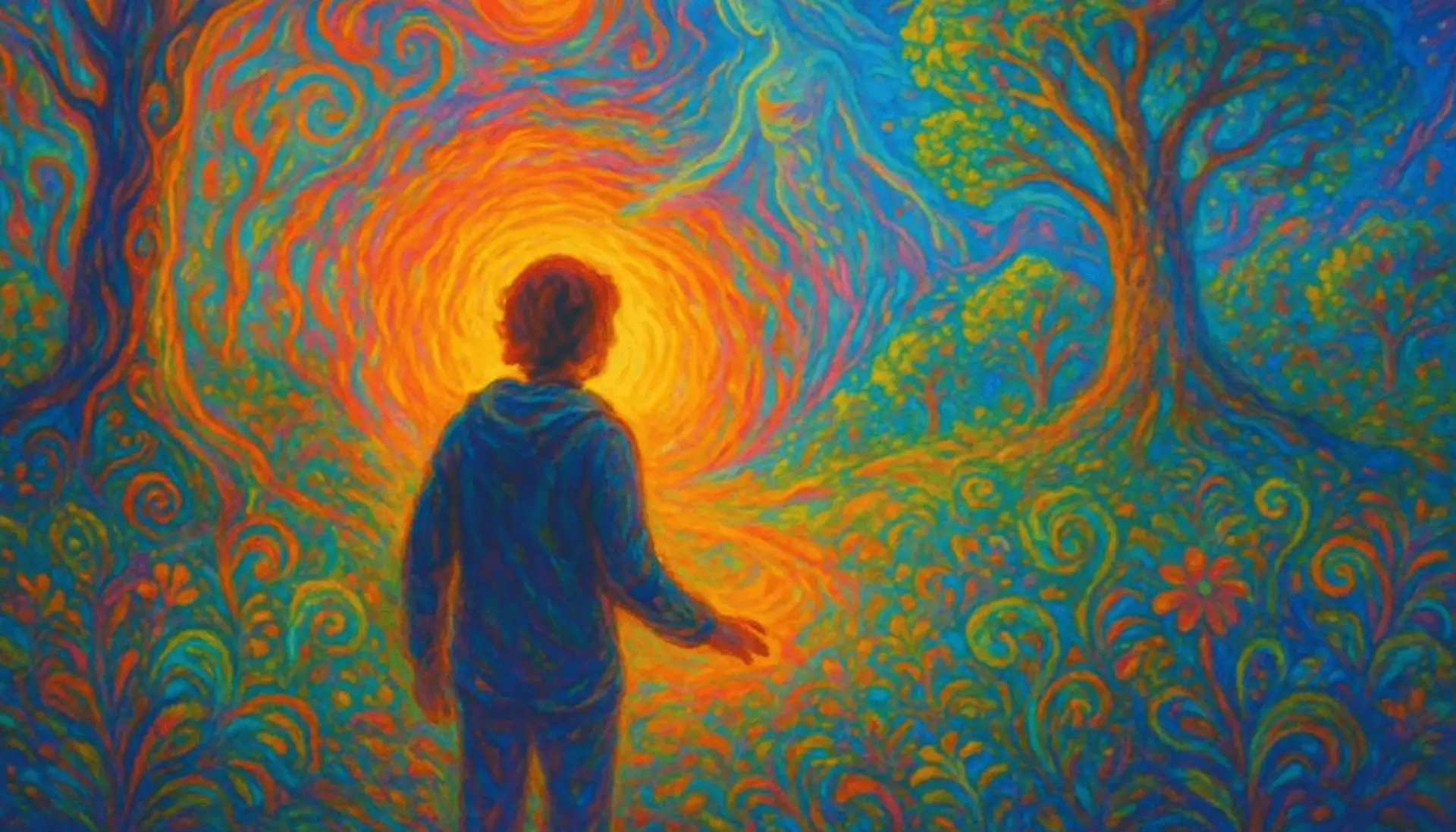 Psilocybin journey representation.